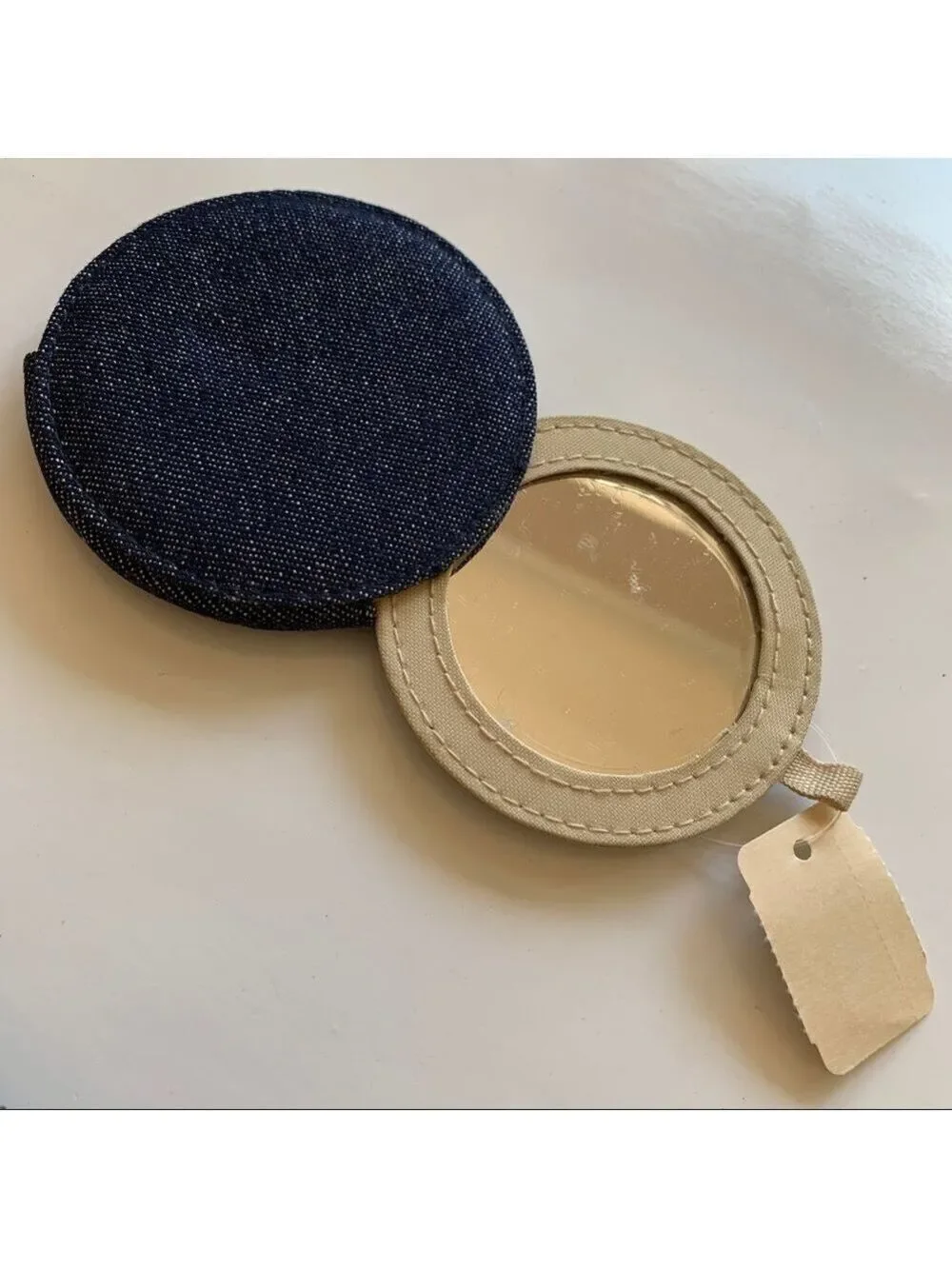 Bath and Body Works Dark Wash Denim Cosmetic Case with Mirror Set